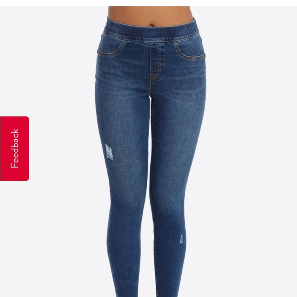 Spanx distressed skinny jeans medium